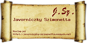 Javorniczky Szimonetta névjegykártya